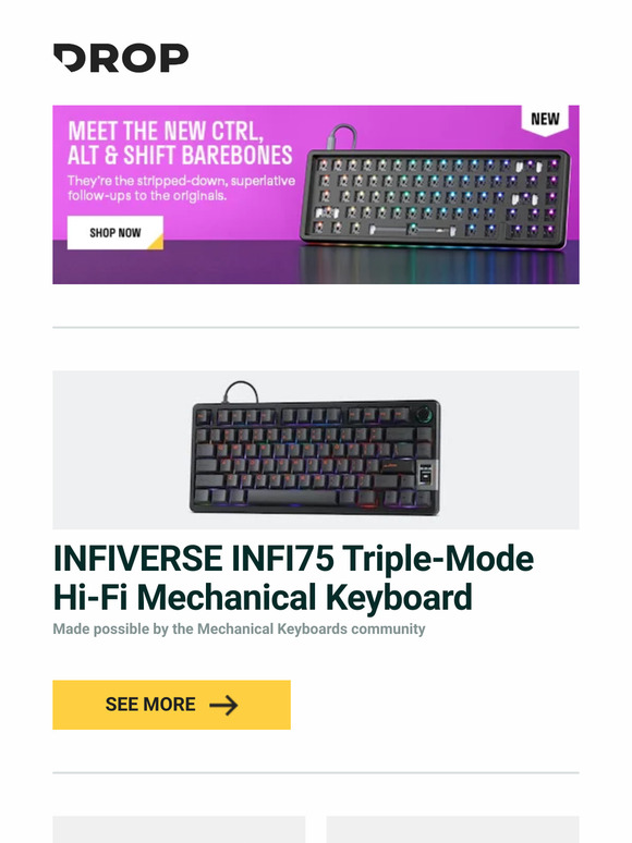 Massdrop: INFIVERSE INFI75 Triple-Mode Hi-Fi Mechanical Keyboard, FFT ...