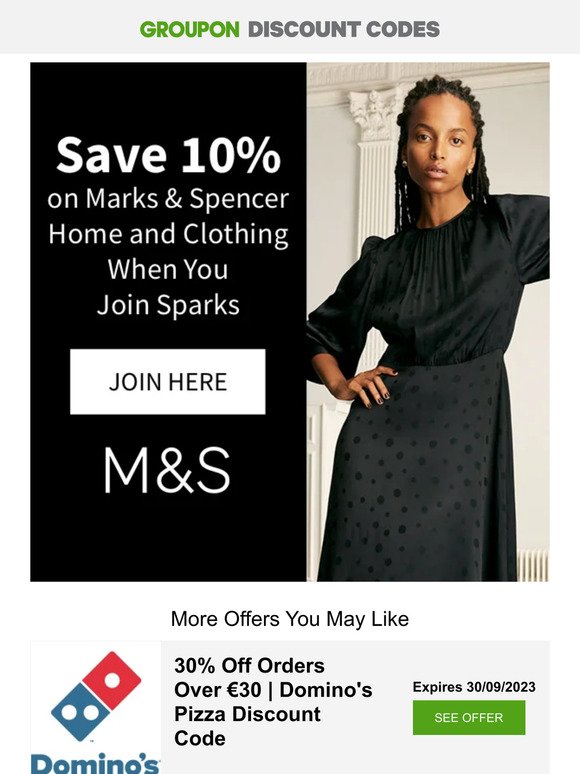 10% off clothing & homeware at Marks & Spencer