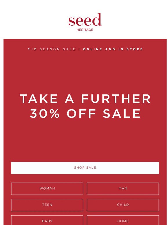 Further 30% Off Sale