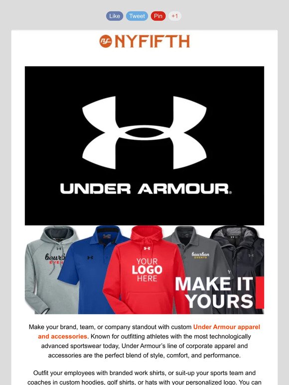 Under Armour + Your Logo = The Perfect Team 🤝