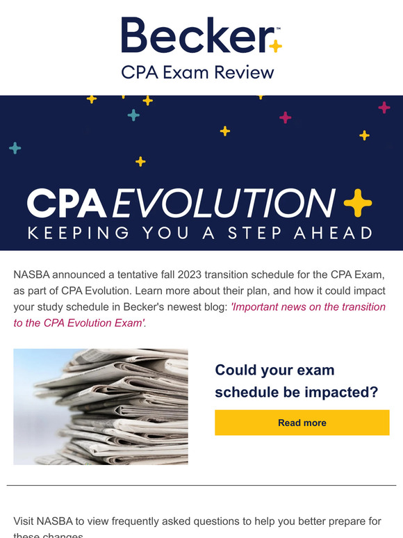 Becker IMPORTANT DATES on CPA Evolution Milled