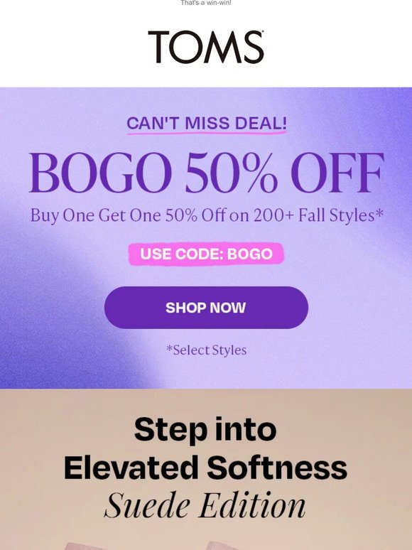 All of your fall essentials + BOGO 50% OFF