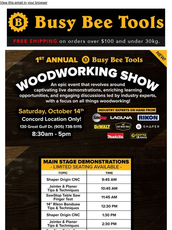1st Annual Woodworking Show coming soon!