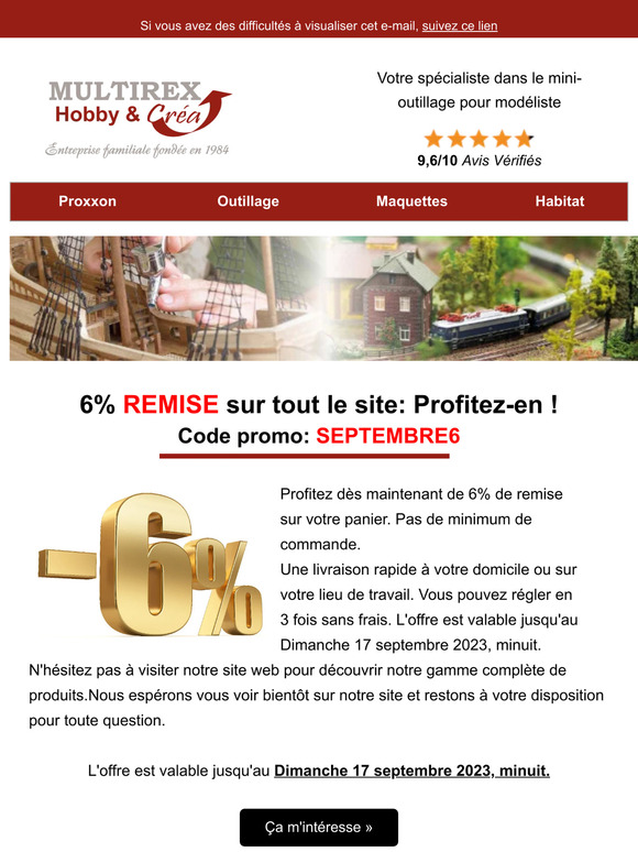 6% de remise sur tout le Site Internet  😲