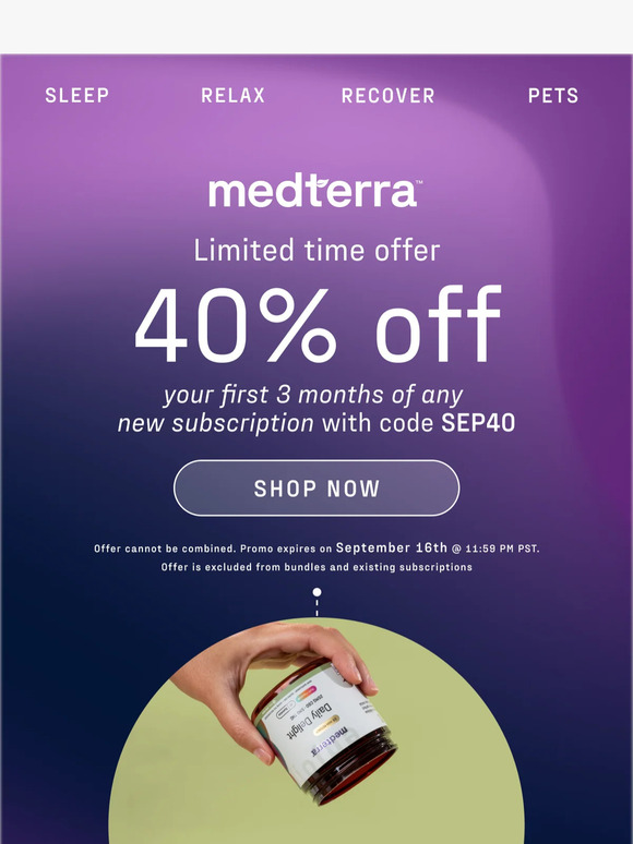 Why wait to get 40% off your first 3 sub orders?