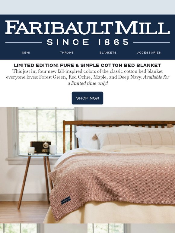 New Limited Edition Drop!  Pure & Simple Cotton Bed Blankets