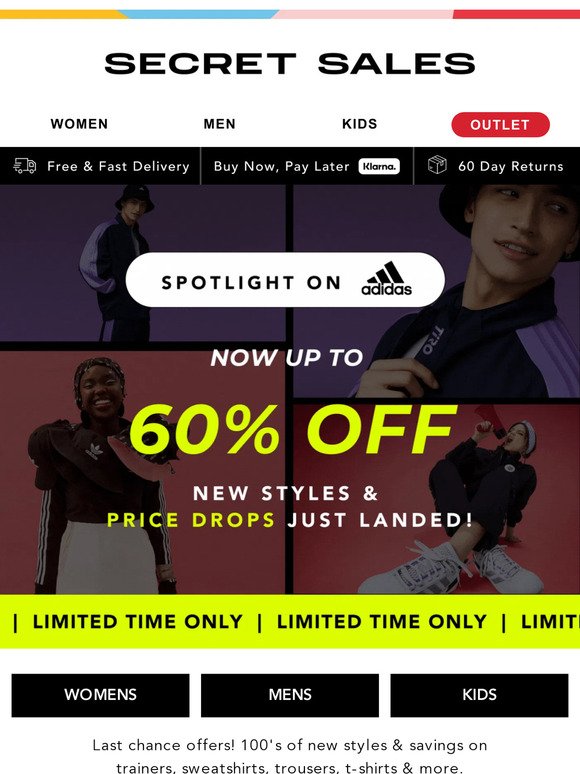 Spotlight on adidas! Now UP TO 60% OFF - Don't miss this!