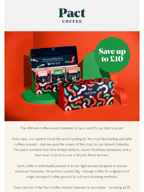 Pact Coffee: The Pact Coffee Advent Calendar is back. | Milled