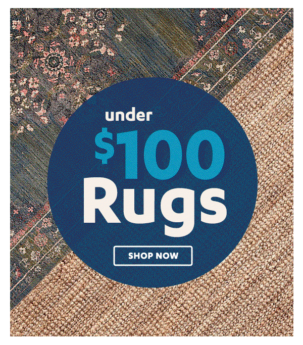 Rugs under $100. Shop now.