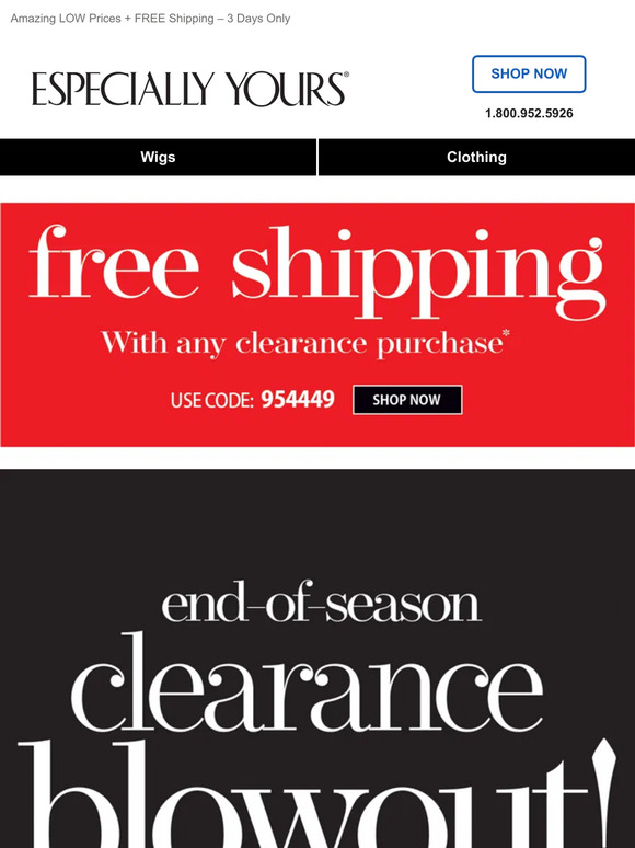 End-of-Season Clearance BLOWOUT + FREE Shipping!