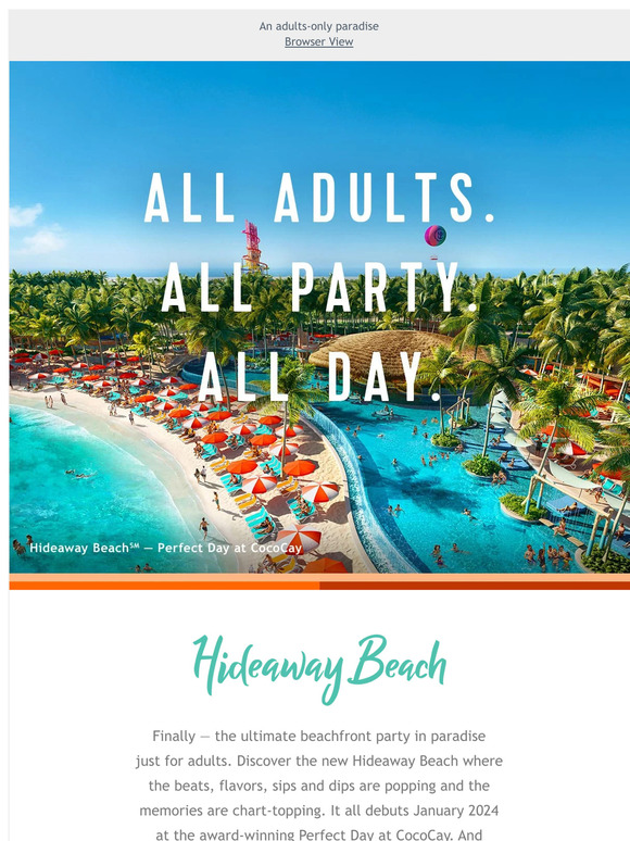 Royal Carribean Introducing Hideaway Beach at Perfect Day at CocoCay