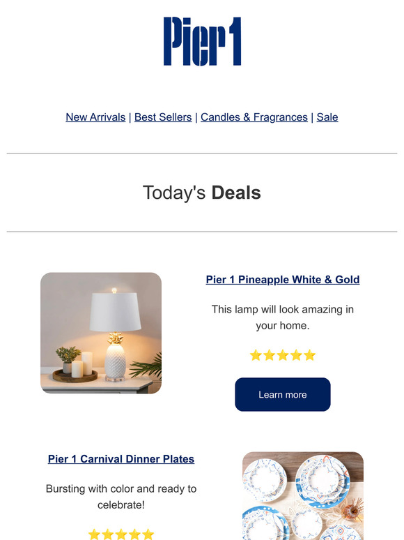 Pier 1 Email Newsletters Shop Sales, Discounts, and Coupon Codes