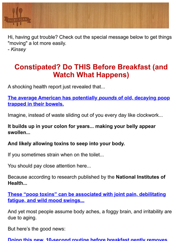 PaleoPlan How To Poop out 4 LBs of waste before breakfast? Milled