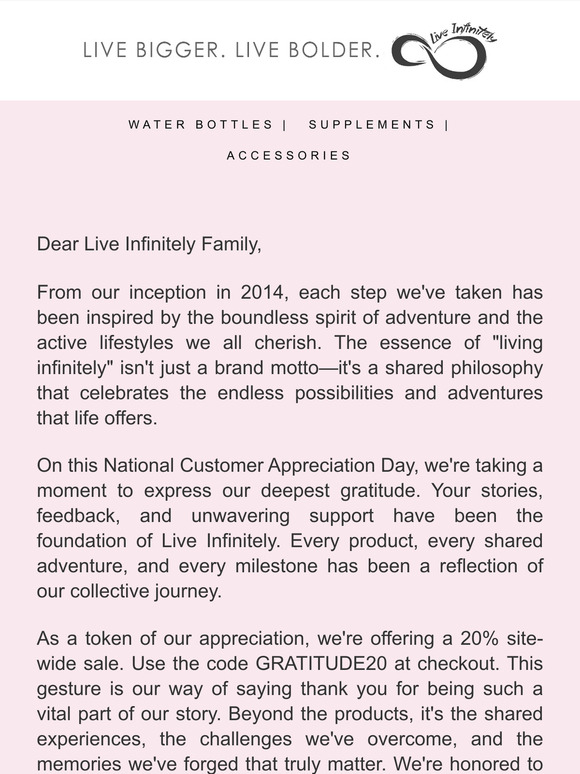 A Heartfelt Thank You from Live Infinitely 🌟