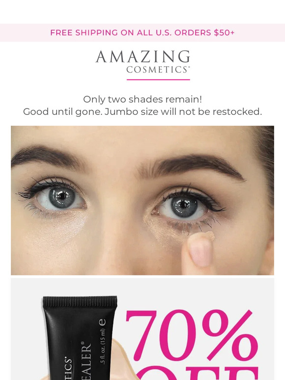 Only two shades left! 70% Off AMAZINGCONCEALER Jumbo!