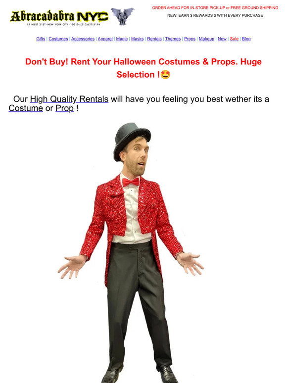 Abracadabra Nyc Dont Buy Rent Your Halloween Costumes And Props Huge Selection 🤩 Milled