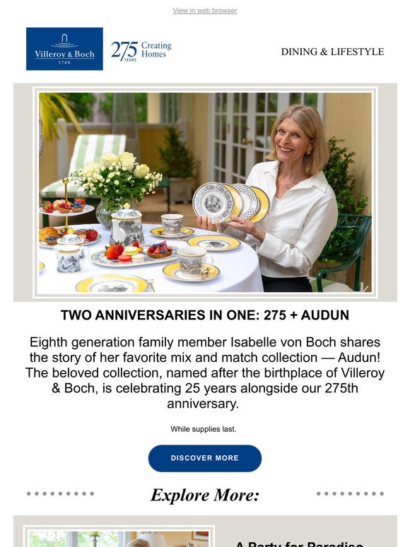 Villeroy & Boch Celebrates 275 Years!