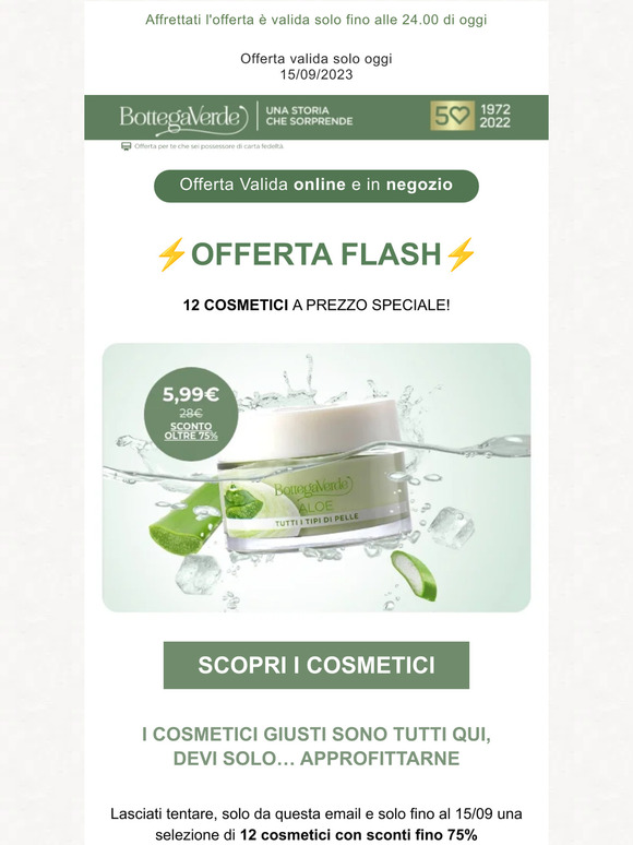 ⚡️ULTIME ORE per la tua Offerta Flash: sconti fino a -75% scegli i tuoi cosmetici