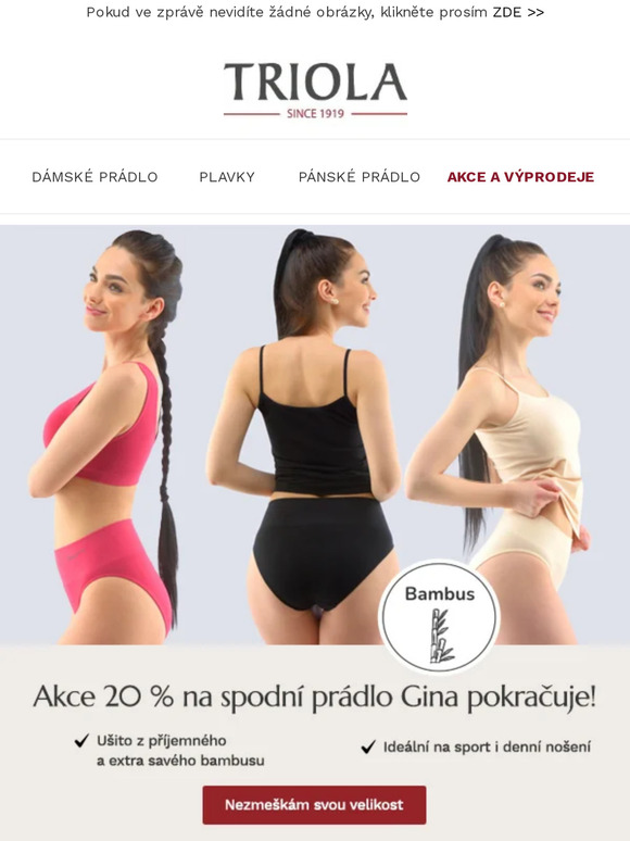 🔔 Nepropásněte 20% akci Gina | Plavky ve slevě | Výprodej zimních limitek