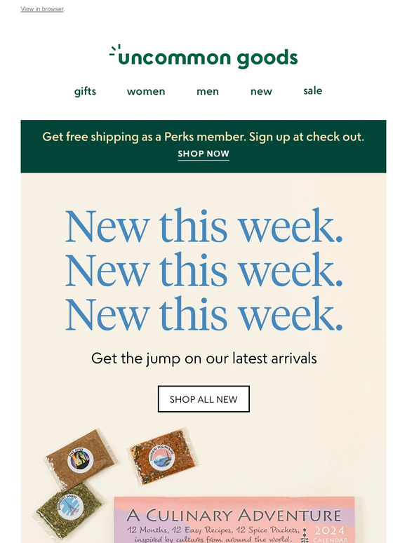 New this week. New this week. New this week.