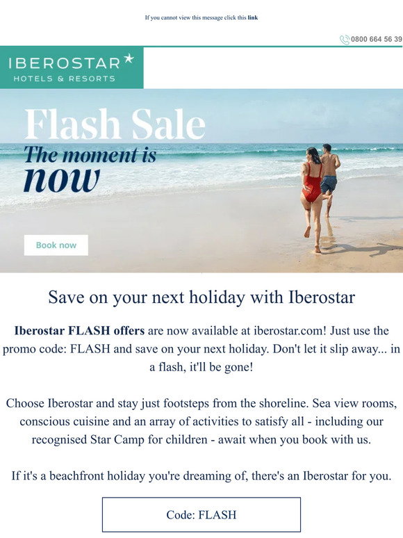 iberostar it FLASH SALE offers await at I For 3 days