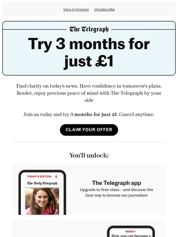 3 months. Just £1. Don't miss out.
