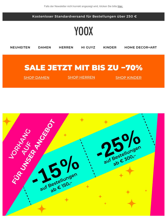 🎬 Was für ein Angebot! −15% und −25% >>
