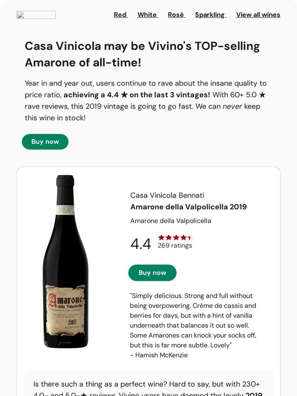 It's time to load up on Vivino's top-selling 4.4 ★ Amarone