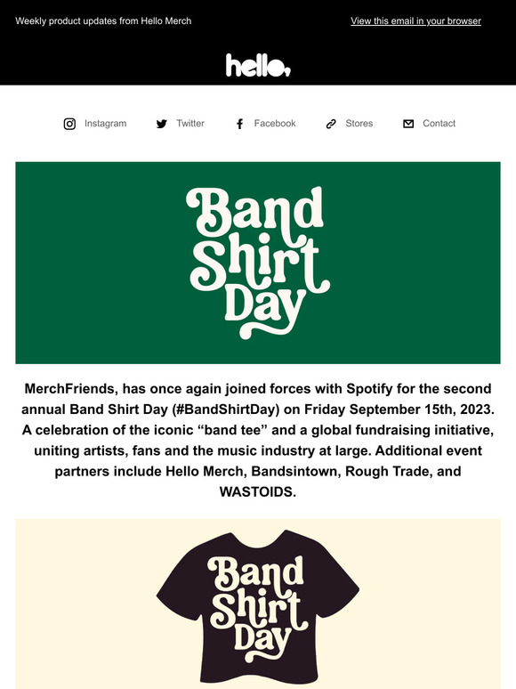 Band Shirt Day is September 15th, 2023