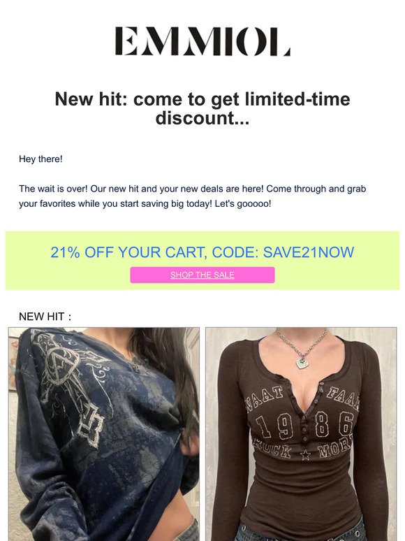 New hit: come to get limited-time discount...