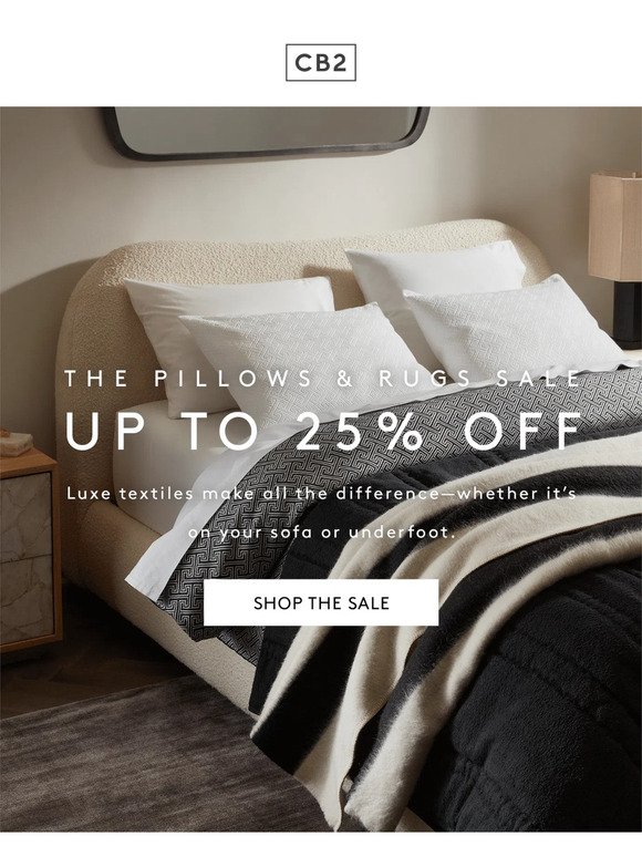 UP TO 25% OFF RUGS & PILLOWS