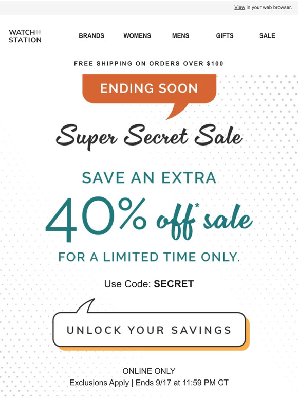 40% Off Sale Ending Soon