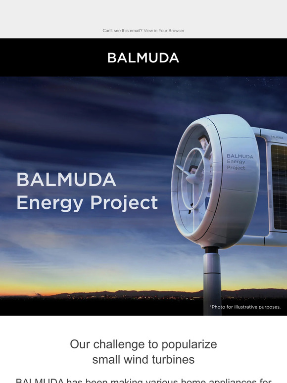 BALMUDA: BALMUDA Japan Launches Energy Project | Milled
