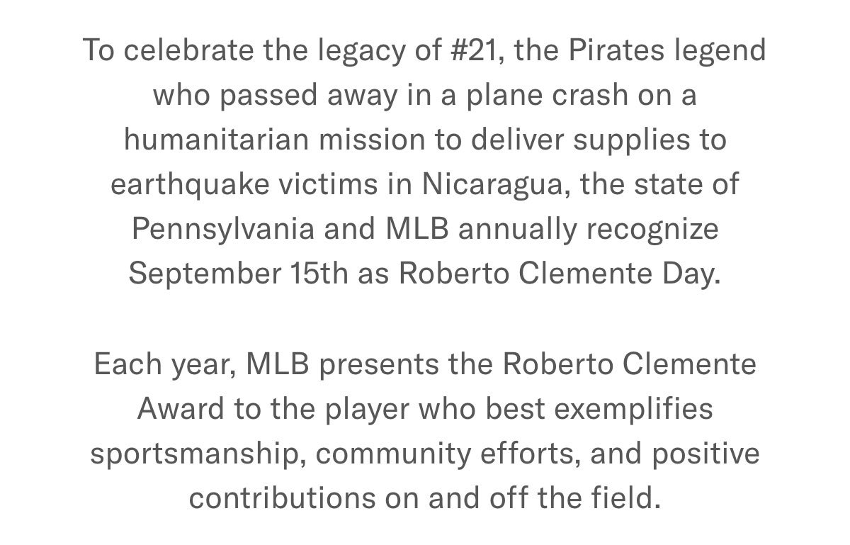 Roberto Clemente Pittsburgh Pirates Mitchell & Ness Legends