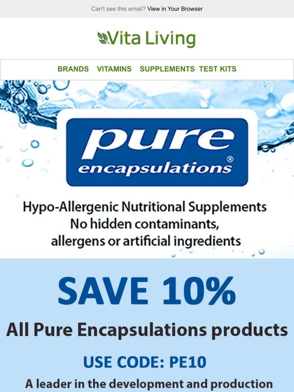 Save Now! 10% Off Pure Encapsulations supplements