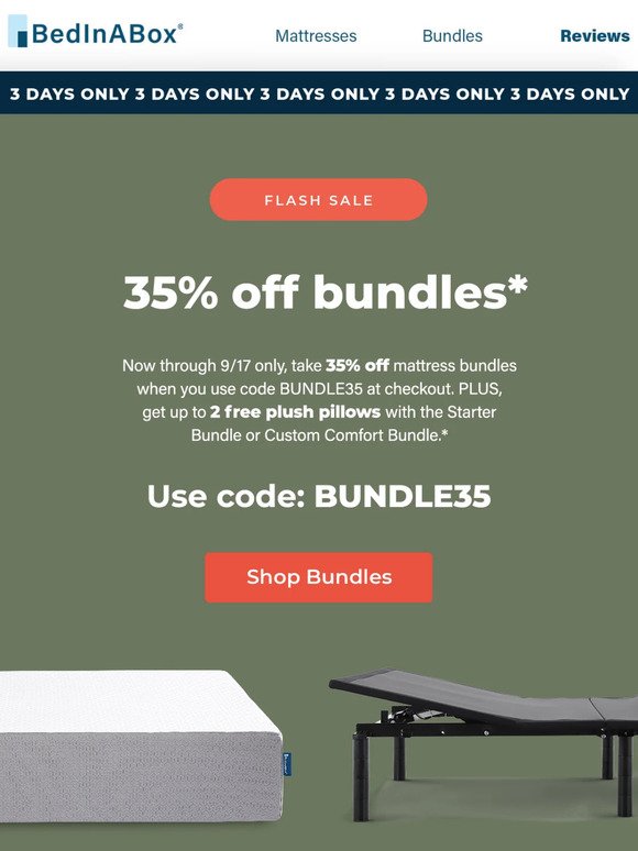 3 DAYS ONLY: Save 35% on sleep bundles!