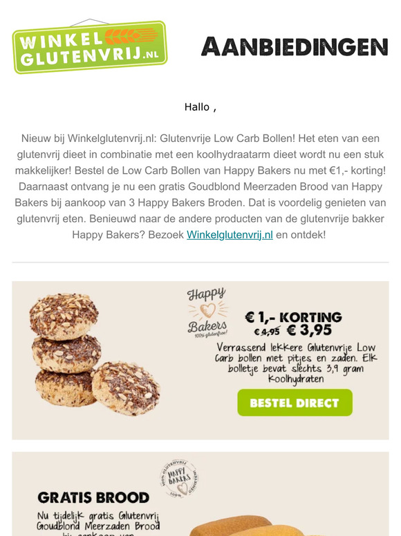 Happy Bakers aanbiedingen bij Winkelglutenvrij.nl!