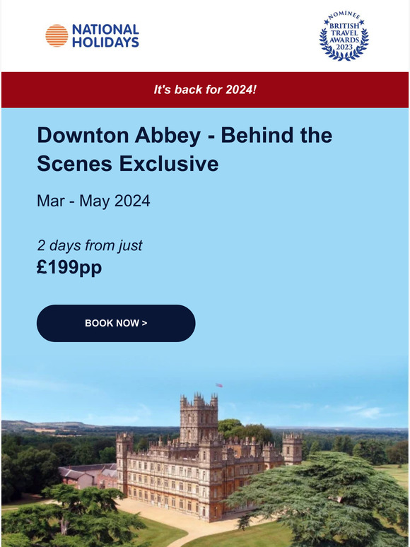 National Holidays NEW Downton Abbey breaks for 2024 are here Milled