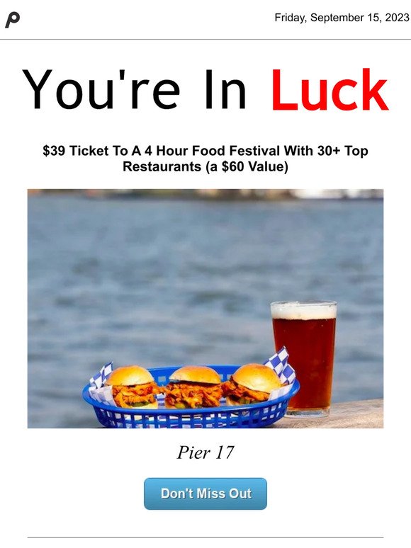 Don't forget to check out $39 Ticket To A 4 Hour Food...