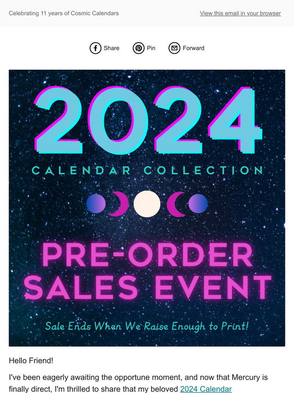 Spiral Spectrum 2024 Astro Calendar Collection ⚡ PreOrder Sales Event