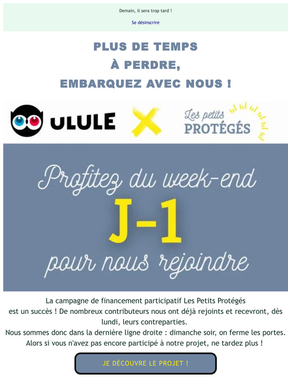 Derniers jours pour embarquer avec nous !