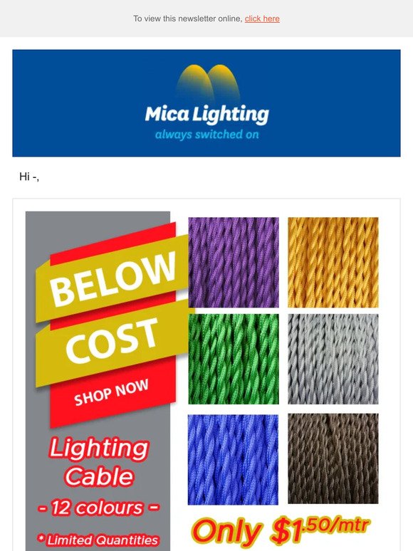 📢 Coloured Lighting Cable $1.50 - Almost All Gone! 📢