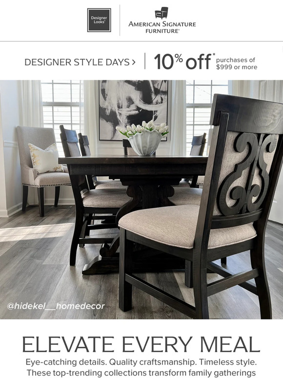 American Signature Furniture 🍽️ Pull up a seat. Milled