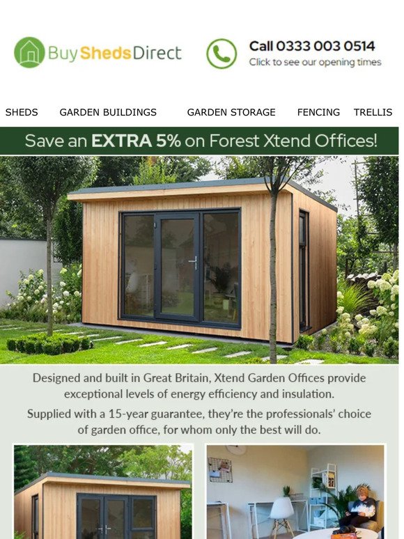 SAVE an extra 5% on Forest Xtend Offices! Shop now
