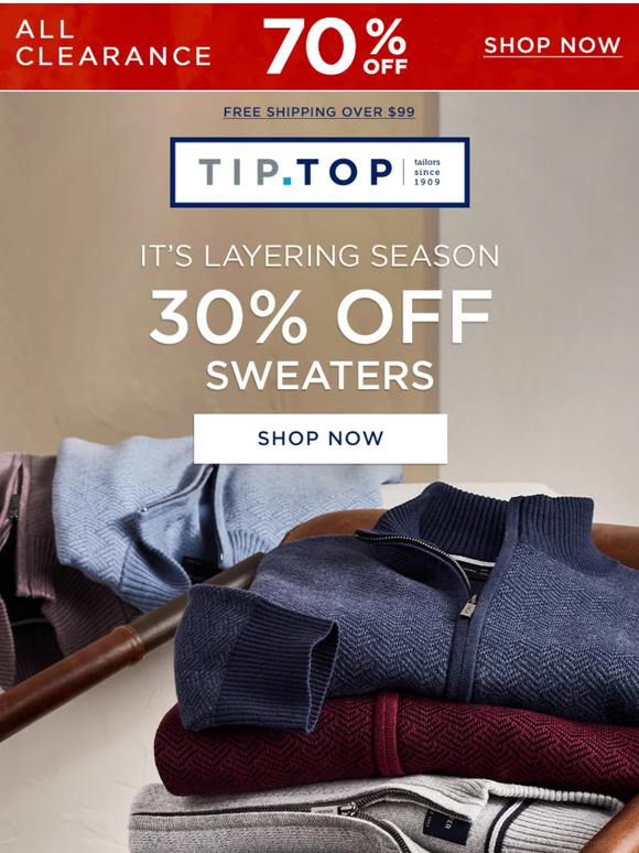 Save 30% On Sweaters!