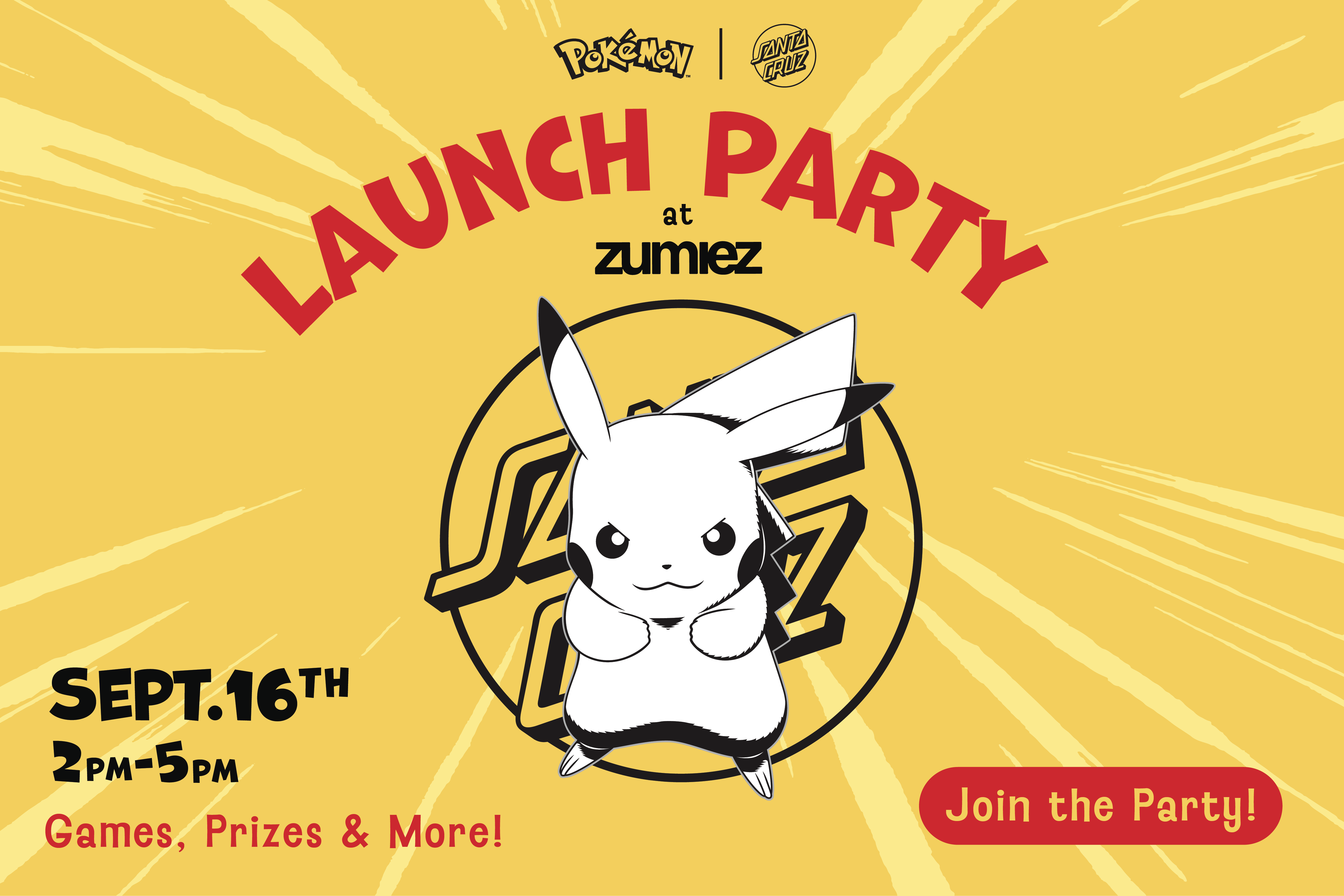 Zumiez TODAY! Pokémon x Santa Cruz Launch Party Milled