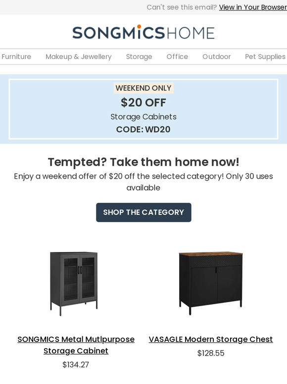 Weekend-only offer: $20 OFF our selected category!