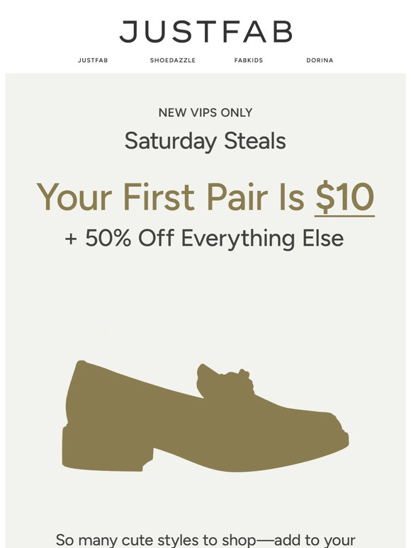 justfab first pair 10 dollars