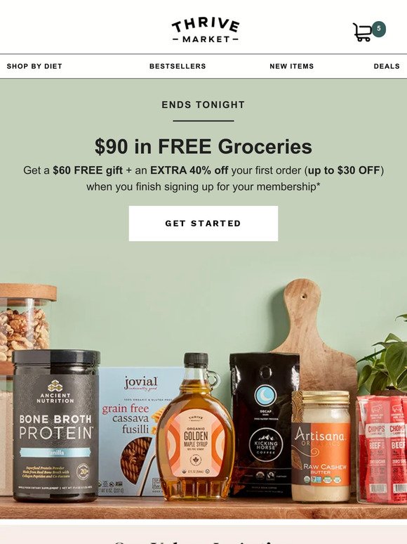 Ends soon: $90 in FREE groceries