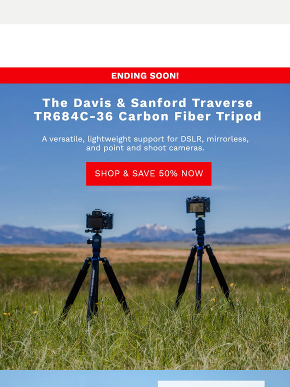 Last Chance to Save 50% on The Davis & Sanford TR684C-36 Tripod!